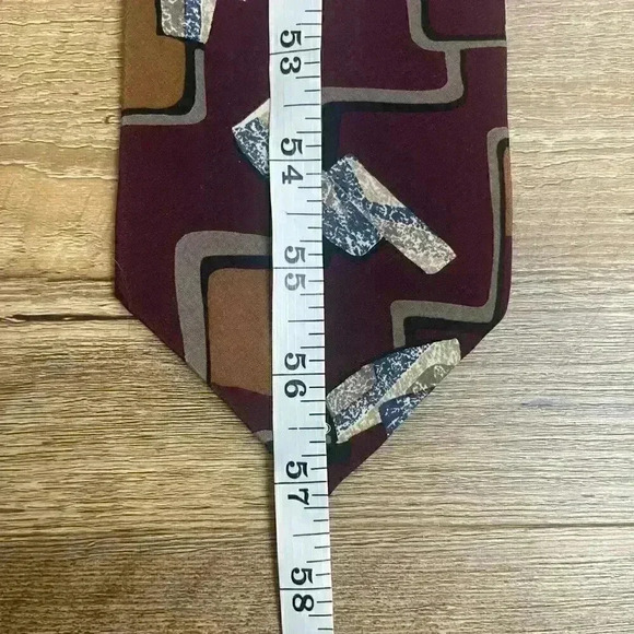 Vintage Christian Dior Men's Tie Geometric 80s 90s 100% Silk 3.5" - Picture 9 of 10